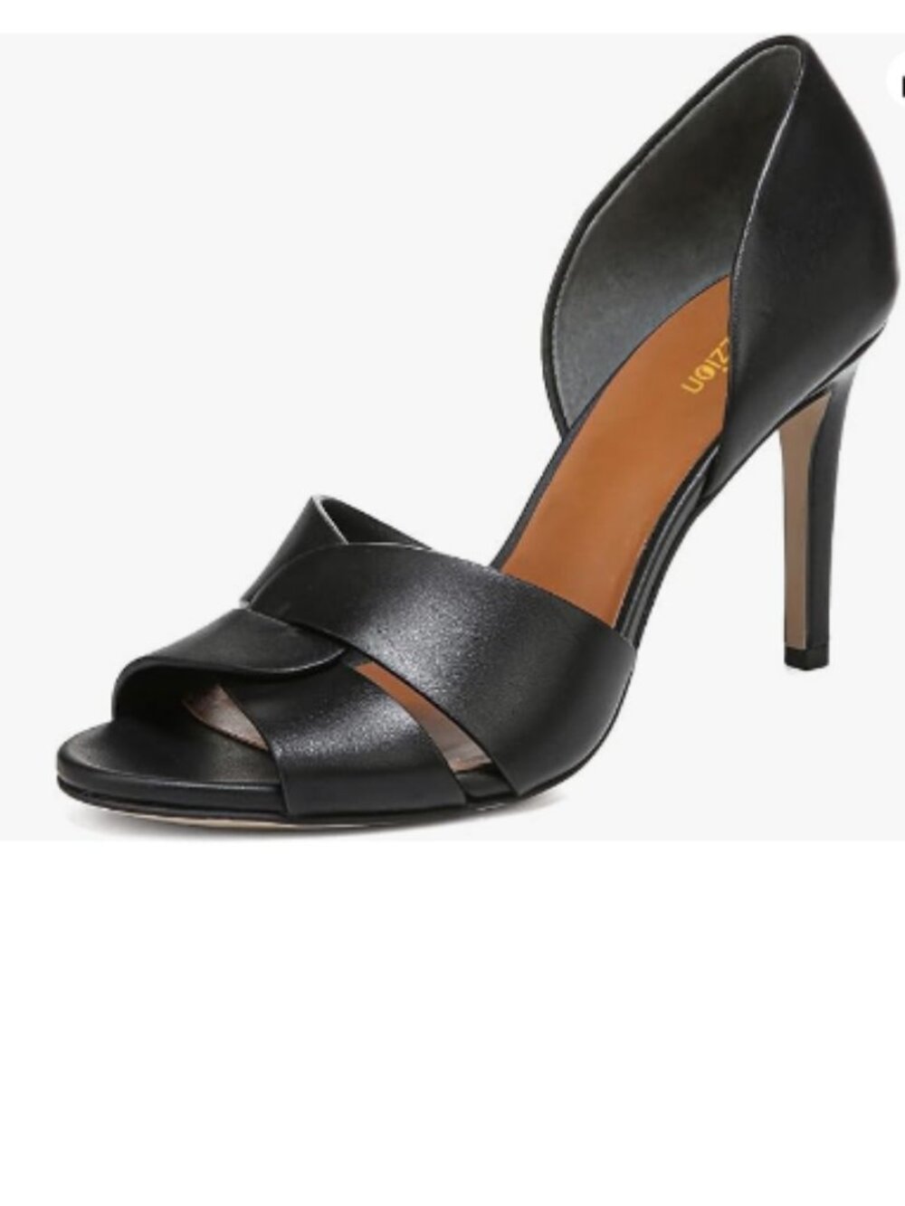 Pazzion Black Sexy Open Toe D'Orsay Pump Slip On Stilettos Heel Two Piece Sandal